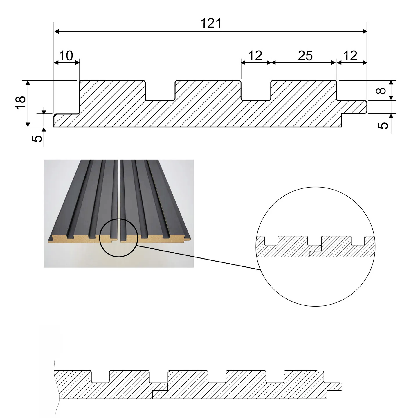 Профиль LB-3771/1  Group/MATT ARIZONA OAK-375   ↕ 18 mm   ⟷ 121x2800 mm          ♔ СУПЕРЦЕНА!
