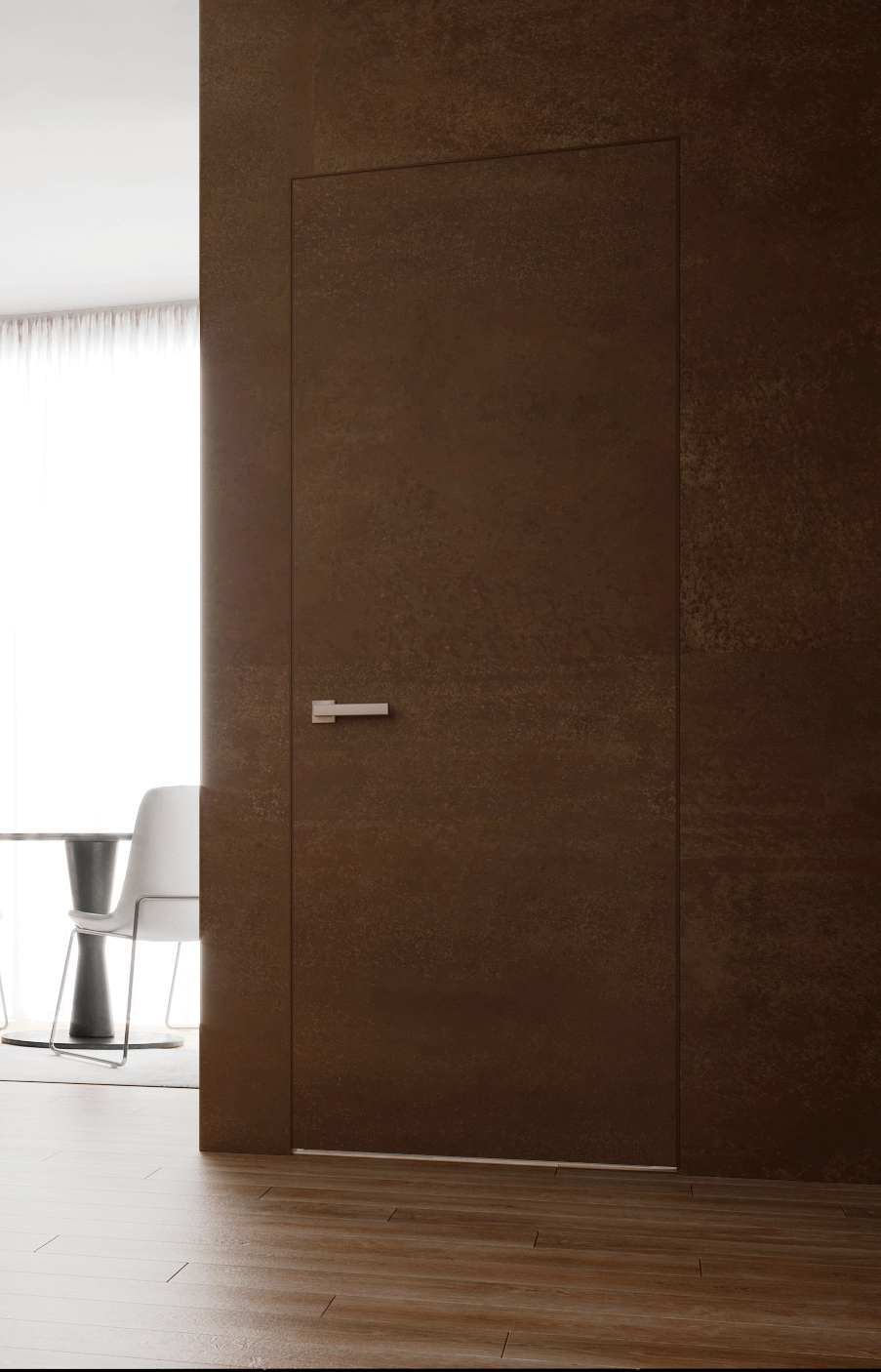 Дверь с покрытием керамогранит скрытого монтажа XXL Lava corten