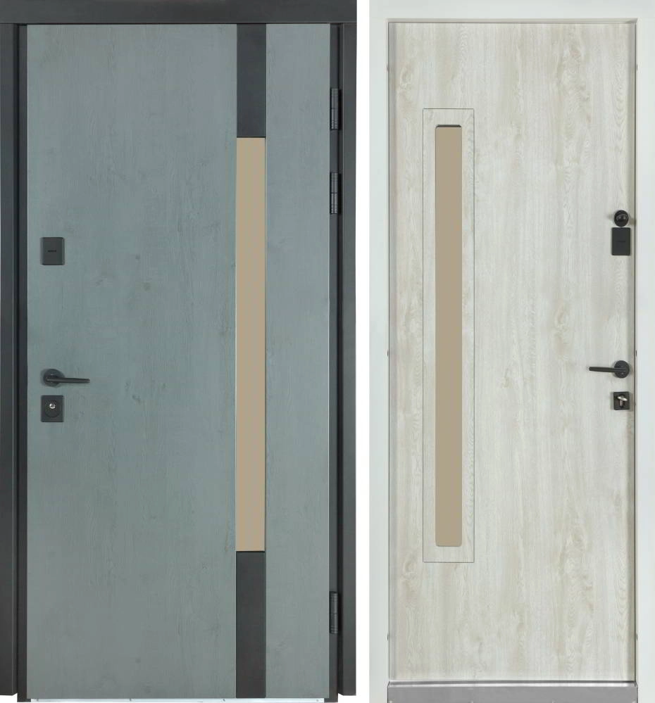 Ușă de exterior Termo House 705 / 428 Antracit / Stejar polar Termopan