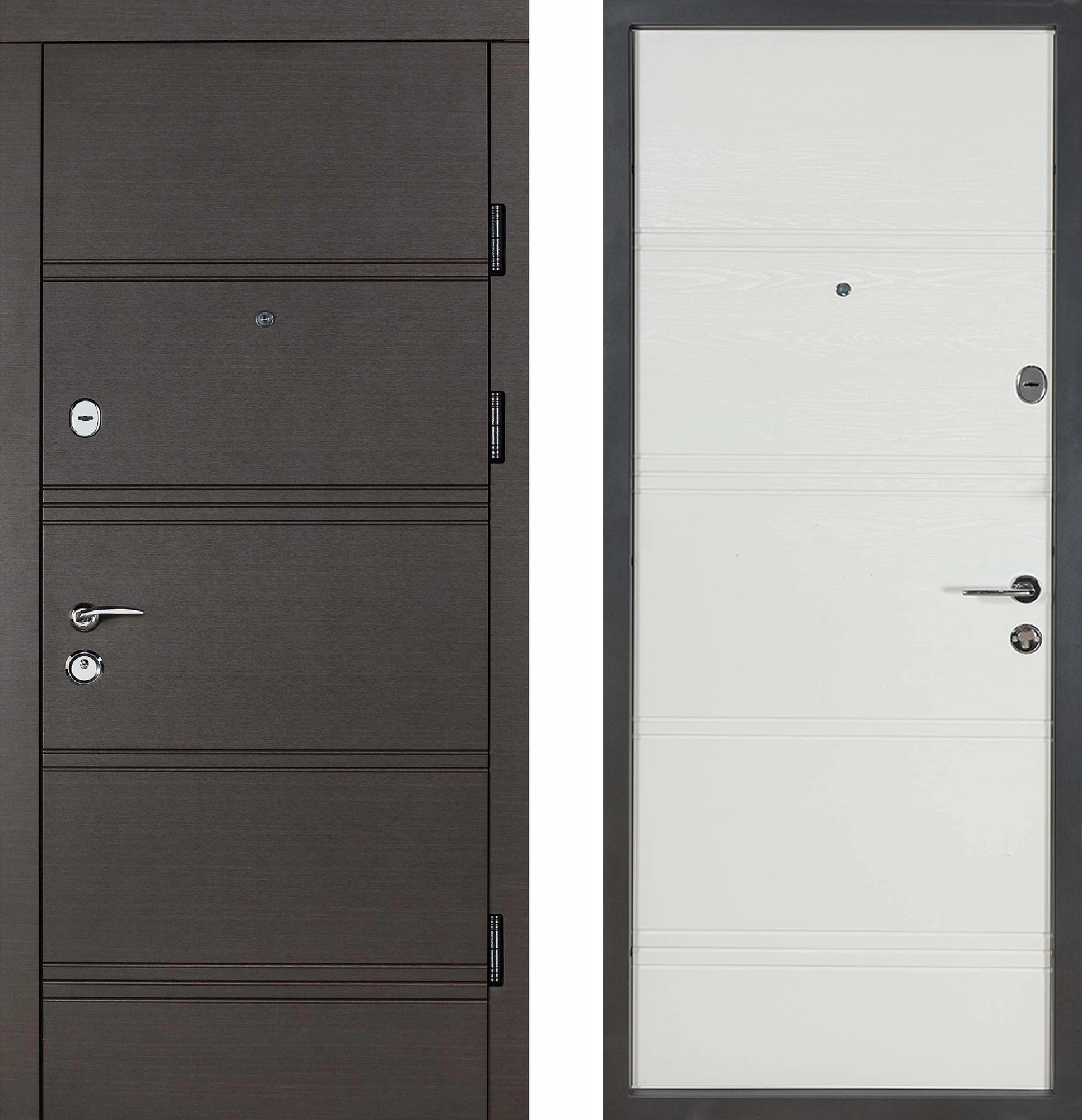 Ușă de exterior B-413 Model 163   wenge horizont întunecat/ stejar plombir horizont