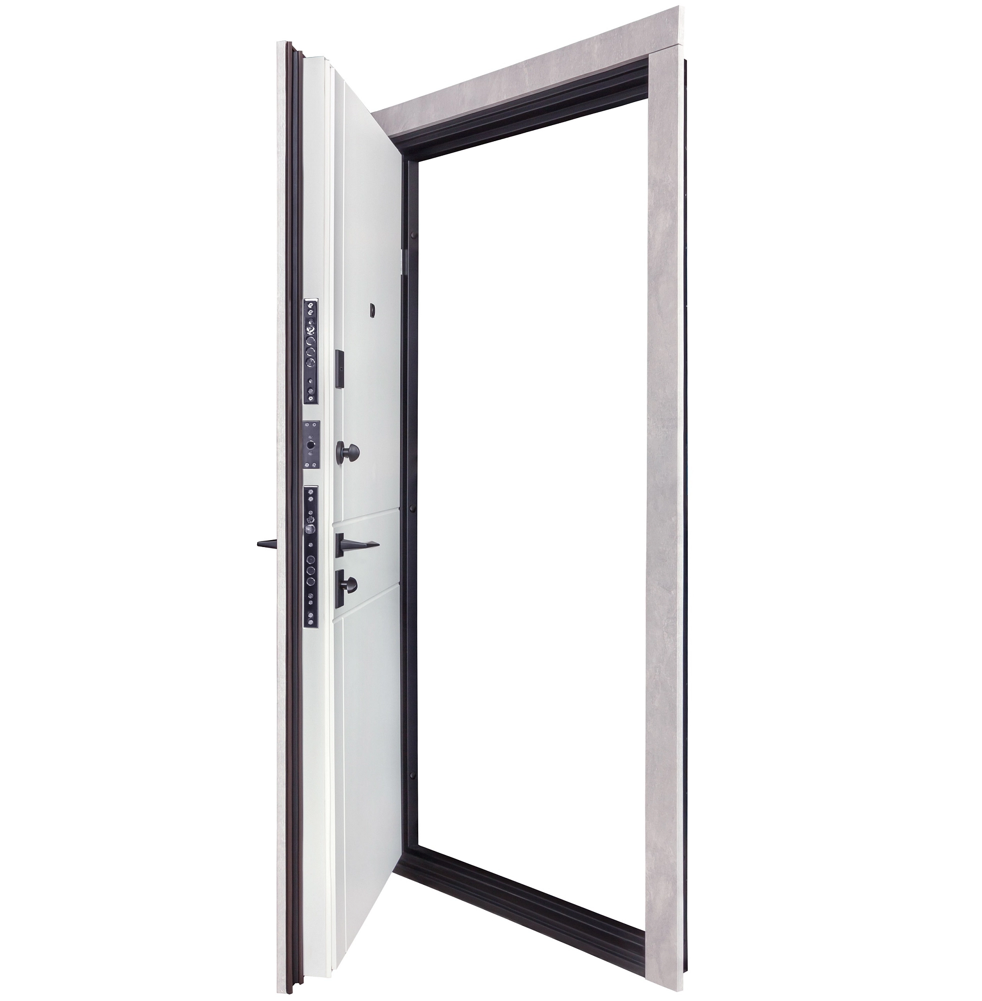 Ușă de exterior Ultra Kvadro 540-249 Piatră tăiată / Alb mat
