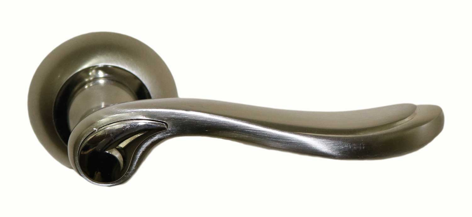 Ручка дверная Z-P-1068 SN/NP (никель матовый/никель блестящий)