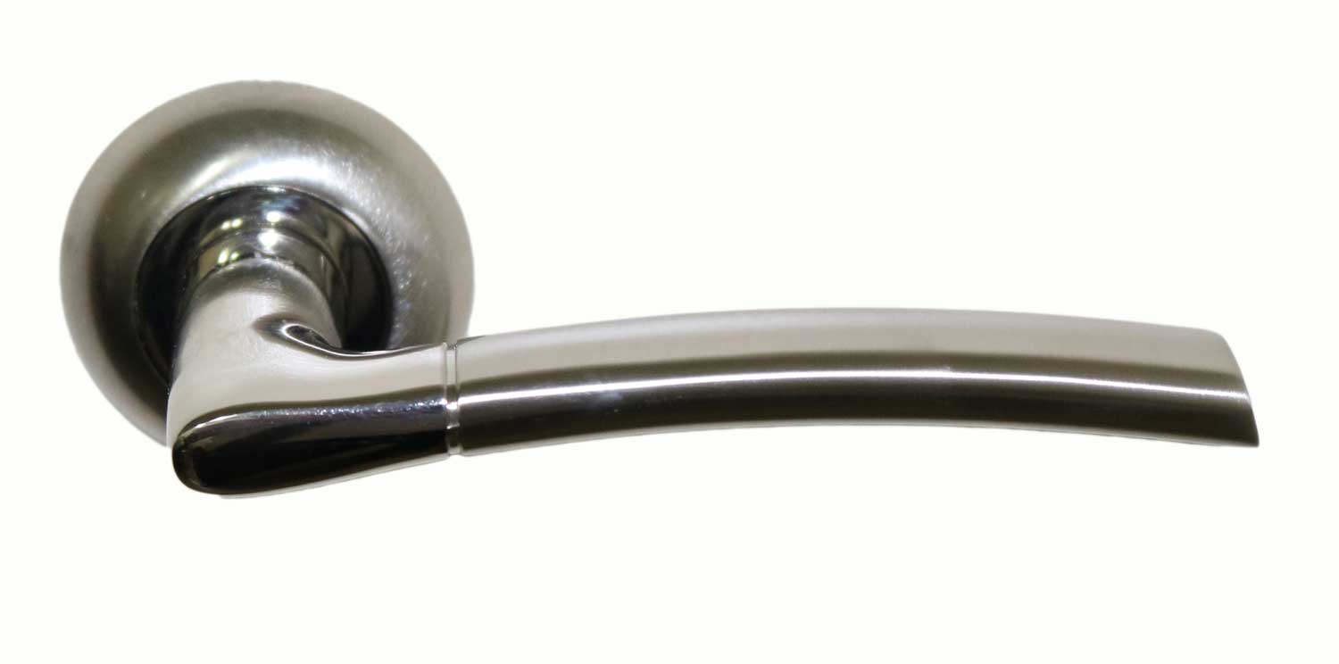 Ручка дверная Z-P-1038 SN/NP (никель матовый/никель блестящий)