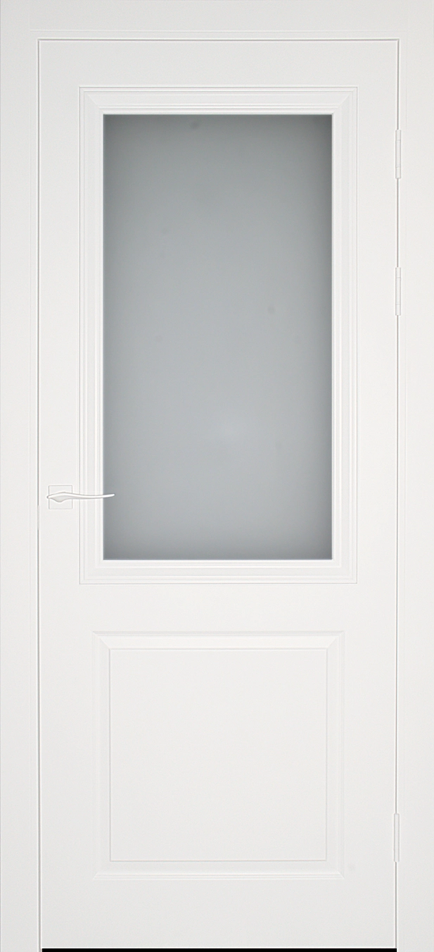 Межкомнатная дверь PLATTEN-02 со стеклом  (слоновая кость) 