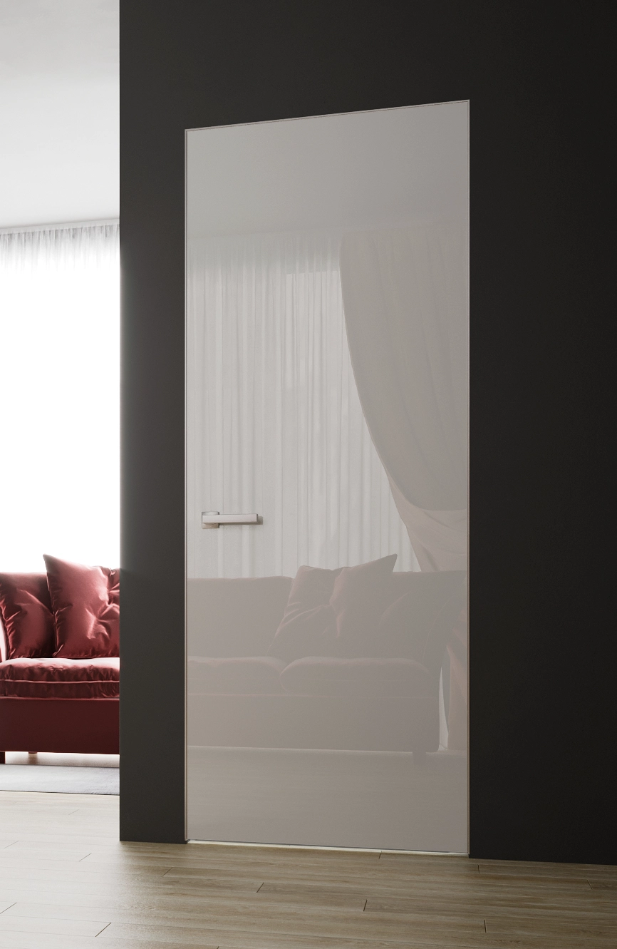 ДВЕРЬ ПО СУПЕРЦЕНЕ!!  •  Двери СКРЫТОГО монтажа Cтекло RAL 9003(сигн белый)/ RAL 7031 (цвет сине-сер)/ R/ 2300x800 /САТИН/ 3 петли/