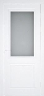Межкомнатная дверь PLATTEN-02 со стеклом  (Белая Эмаль RAL 9016) 