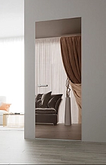 ДВЕРЬ ПО СУПЕРЦЕНЕ!!  •  Двери СКРЫТОГО монтажа •  MIRROR BRONZE(зеркало бронза)/МДФ под покраску /R/ 2050x800/ШАМПАНЬ/REVERS/3 петлиWC/стопор магнит/