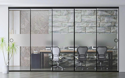 Perete cu 5 desparțituri glisante